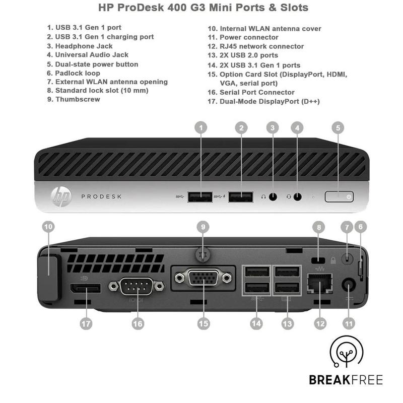 Minipc Hp Prodesk G3 I5 Setima Geracao 8 Gb-ddr4 M2 256 Gb Wifi